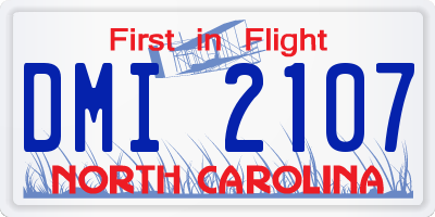 NC license plate DMI2107