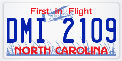 NC license plate DMI2109