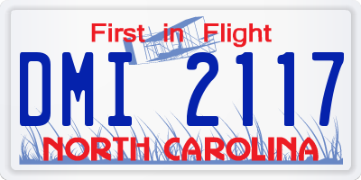 NC license plate DMI2117