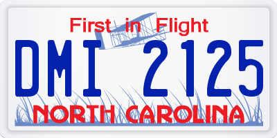 NC license plate DMI2125