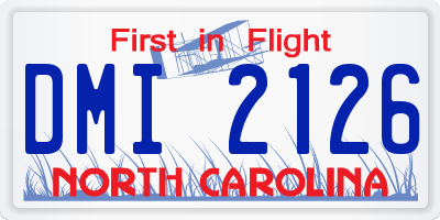 NC license plate DMI2126