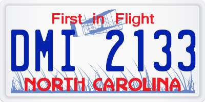 NC license plate DMI2133