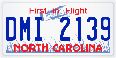 NC license plate DMI2139