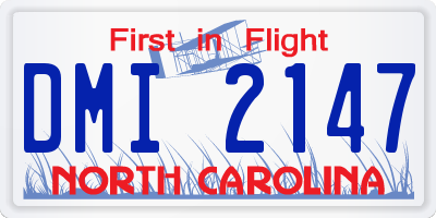 NC license plate DMI2147