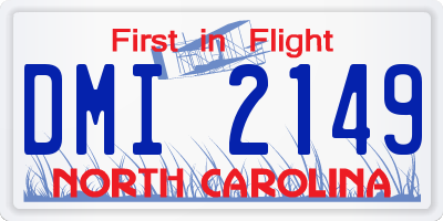NC license plate DMI2149