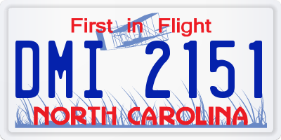 NC license plate DMI2151
