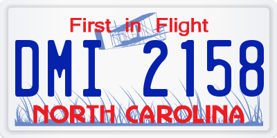 NC license plate DMI2158