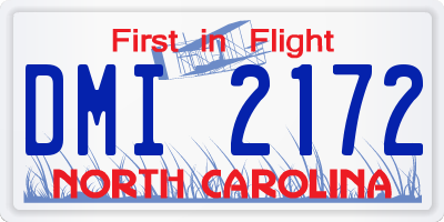 NC license plate DMI2172