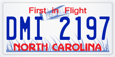 NC license plate DMI2197