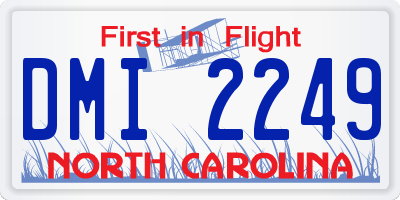 NC license plate DMI2249