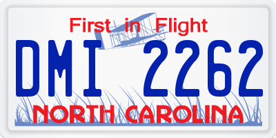 NC license plate DMI2262