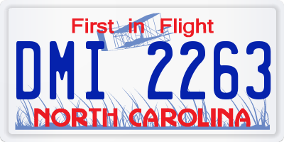 NC license plate DMI2263