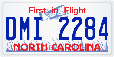 NC license plate DMI2284