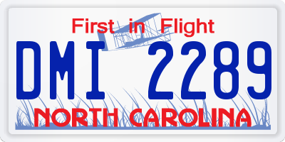 NC license plate DMI2289