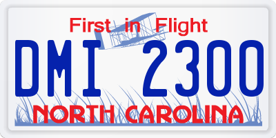 NC license plate DMI2300