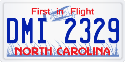 NC license plate DMI2329