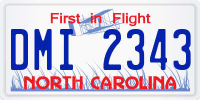 NC license plate DMI2343