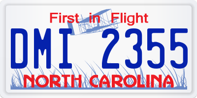 NC license plate DMI2355