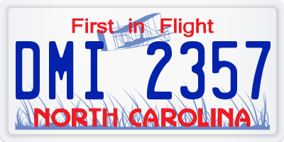 NC license plate DMI2357