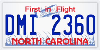 NC license plate DMI2360