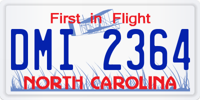 NC license plate DMI2364