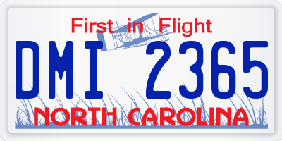 NC license plate DMI2365