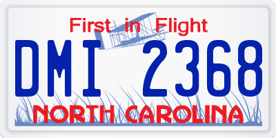 NC license plate DMI2368