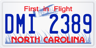 NC license plate DMI2389