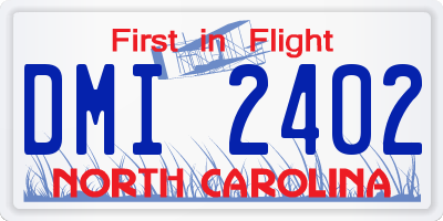 NC license plate DMI2402