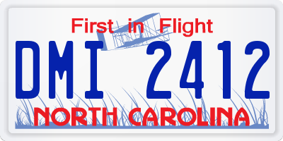 NC license plate DMI2412