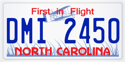 NC license plate DMI2450