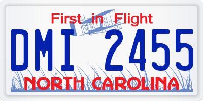 NC license plate DMI2455