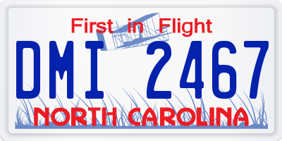 NC license plate DMI2467