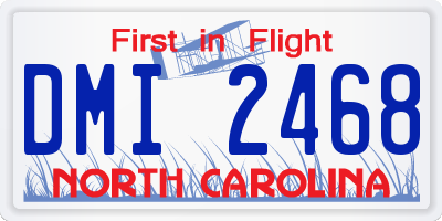 NC license plate DMI2468