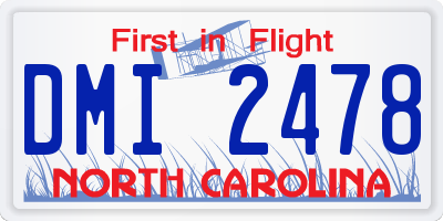 NC license plate DMI2478