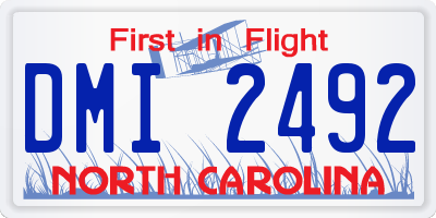 NC license plate DMI2492