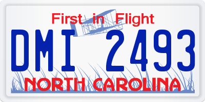 NC license plate DMI2493
