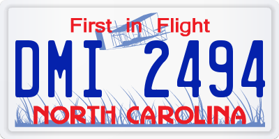 NC license plate DMI2494