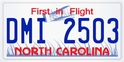 NC license plate DMI2503