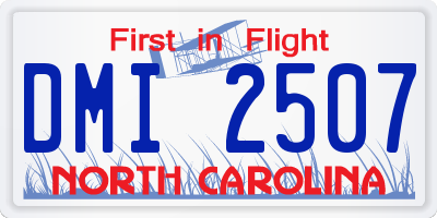 NC license plate DMI2507
