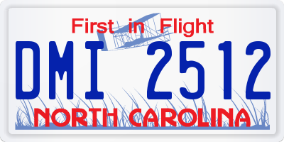 NC license plate DMI2512