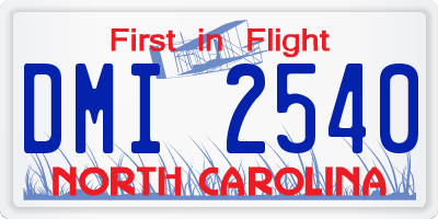 NC license plate DMI2540