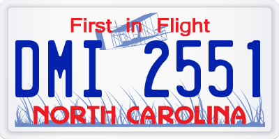 NC license plate DMI2551