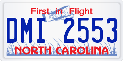 NC license plate DMI2553