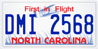 NC license plate DMI2568