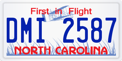 NC license plate DMI2587