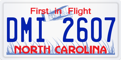 NC license plate DMI2607