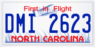 NC license plate DMI2623