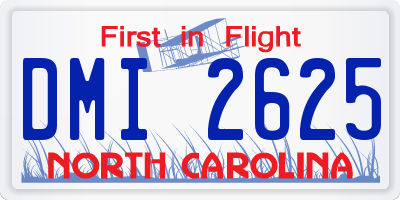 NC license plate DMI2625