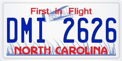 NC license plate DMI2626